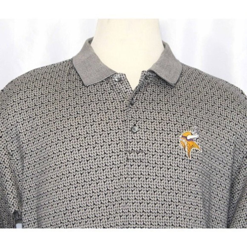 Vintage Reebok Minnesota Vikings NFL Football Cotton Polo Shirt Mens Size XL - Picture 2 of 5